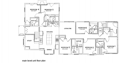 Floor plan for 6 beds, 6.5 baths, 1703 sqft